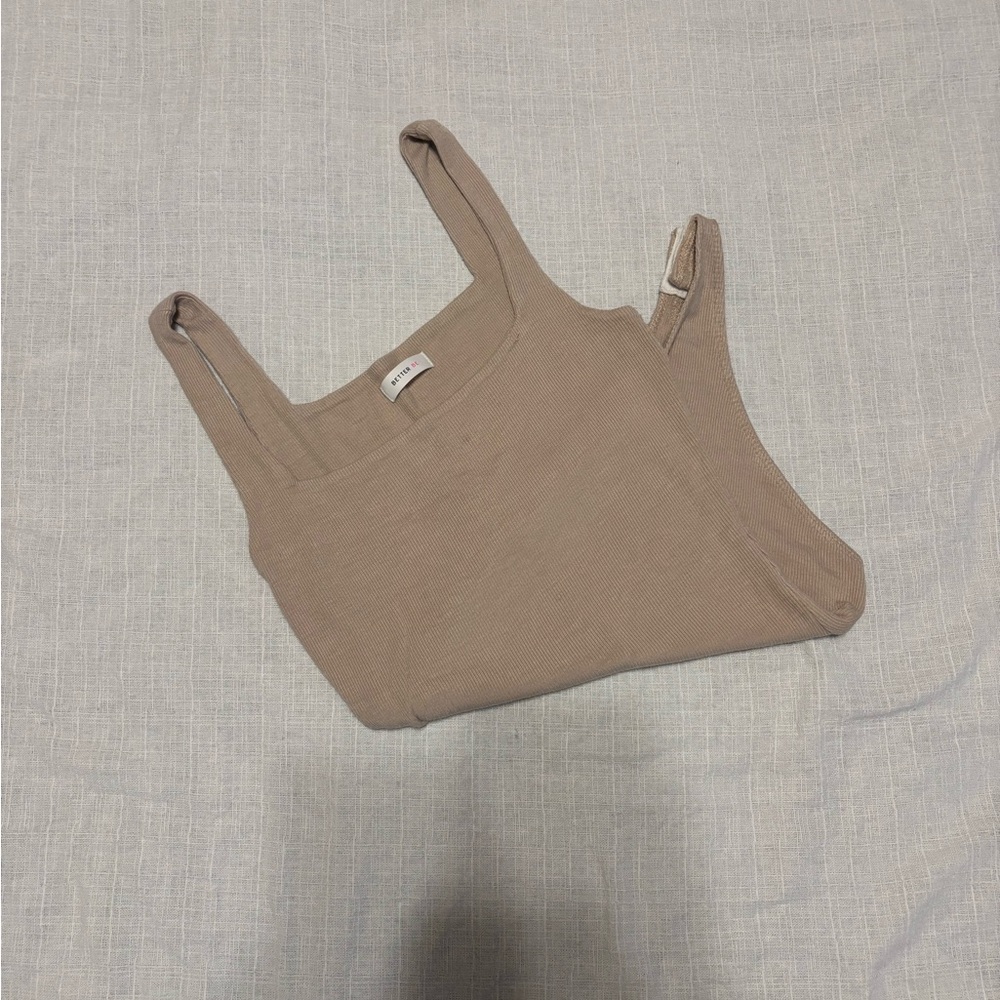 Elegant Tan Sleeveless Bodysuit